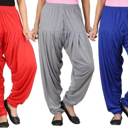 Solid Viscose Women Harem Pants-image-49