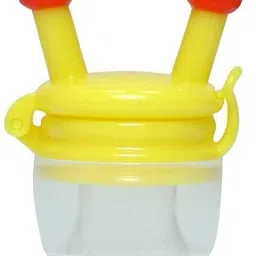 Nibbler, Soother for Babies | Pacifier for New Born Baby | Silicone Fruit and Juice Feeder Kids Nipple Pacifier for Fruit Vegetable BPA Free (Yellow) Teether and Feeder-0