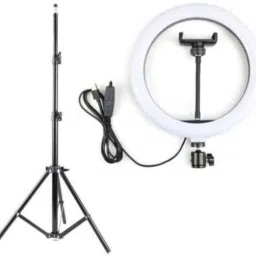 JAMMY ZONES Portable 10" Ring LED Light With 3 Brightness Mode Flash STAND TRIPOD 7ft J2 Ring Flash-21