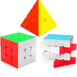 Cube 3x3 4x4 and Pyraminx Pyramid Triangle Puzzle Cubes Combo Set-image-86