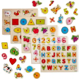 5 Colourful Wooden Jigsaw Peg Puzzle Toys for Early Learning-17