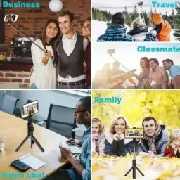 SANNO WORLD Handheld Foldable Mini Tripod Stand Foldable, selfie stick, tripod Bluetooth Selfie Stick image 5