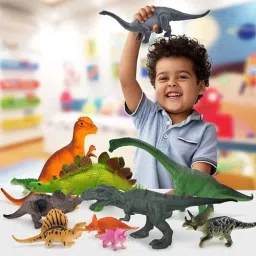Realistic Dinosaur Figures Playset Rubber Wild Animal Dinosaur Toys for Kids164-12