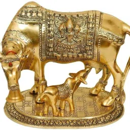 8 cm Mini Cow With Bachda Decorative Showpiece - 17 cm-15