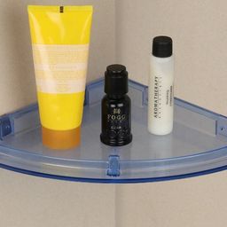 flipkart smartbuy Clear blue Plastic Soap Dish Bathroom Accessories Corner (pack of 1) Plastic Wall Shelf-picture-44