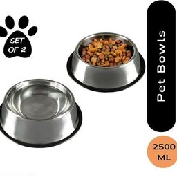 Pet Feeding Bowls for Dogs & Cats | Anti Skid Pet Food & Water Bowls (Pack of 2) Stainless Steel Pet Bowl-image-15