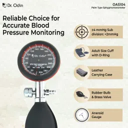 Dr. Odin OAS104 Aneroid Sphygmomanometer Palm Type Precision with Durable Cuff, Portable Design for Professional and Home Use Bp Monitor image 3