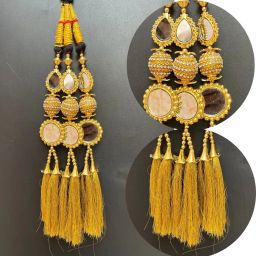 Women's Punjabi Traditional Paranda | Goldencolor Accessory Braid Tassel Hair Extension-image-0