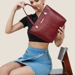 Women Maroon Tote-image-1