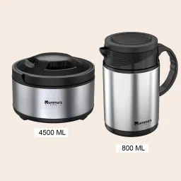 Stainless Steel Gift Set Pack of 2 DOLKI‐Kettle 800ML + Leo Casserole 4500ML Pack of 2 Thermoware Casserole-image-14