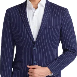 Men Striped Single Breasted Formal Blazer-image-21