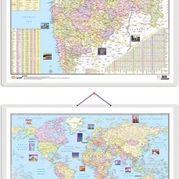 Pack of 2 World Political and Maharashtra Road Guide & Political Map Charts-30