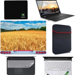 SDM 6 in 1 Combo - Laptop Skin Stickers, Screen card , Key Guard, Mouse Pad, Sleeve and Palmrest Skin for All 15.6 Inch Laptops || Notebooks Combo Set (nature image041 Combo Set-picture-17