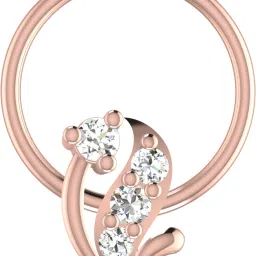 avsar Diya 14kt Cubic Zirconia Rose Gold Nose Wire-image-31