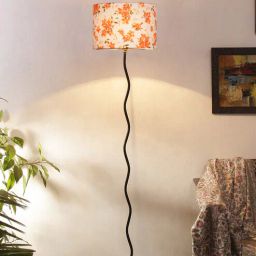 Haytham Multicolour Cottan Fabric Shade Club Floor Lamp With Iron Base By New Era-picture-12