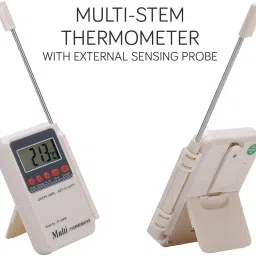 Multi Stem Digital Thermometer with External Sensing Probe Multithermometer with Max-Min Feature Digital MultiStem Thermometer Temperature Meter With External Sensing Probe Instant Read Cooking, Food, Meat, Milk, Liquid, Water, Candy, Room & Wall Digital Thermometer Pin-Type Digital Moisture Measurer-31