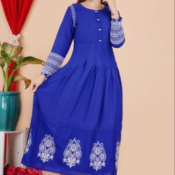 Embroidered Viscose Rayon Stitched Anarkali Gown-image-49