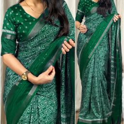 Printed Kalamkari Cotton Silk Saree-image-28