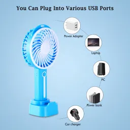 MZ K5 (RECHARGEABLE PORTABLE USB FAN) With Built-In Mobile Stand 1200mAh Battery USB Fan image 5