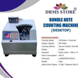 DRMS STORE Heavy Duty Bundle Note Counting Machine- Tabletop Model Note Counting Machine image 2