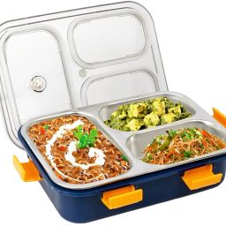Leakage Proof Stainless Steel with Chopstick & Spoon Office K4 1 Containers Lunch Box-image-17