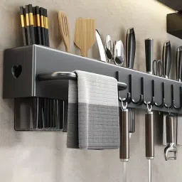 Cutlery Kitchen Rack Kitchen and Knife Holder (40 CM ) Steel-image-95