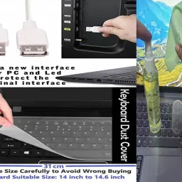 ANJO Keyboard-WirelesMouse-Pad-Hub-Clenr-OTGCM-Ext-LED-Skin-14.6iScrn&KeyGuard&Sleeve Combo Set image 5