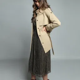 Polyester Solid Coat For Women-image-48