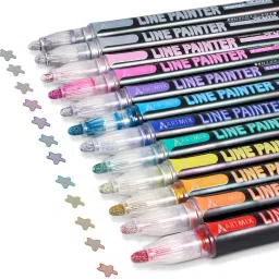 Pens Magic Silver Metallic Self Outline Sparkling Glitter Permanent Markers Pen-image-72