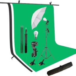 Hiffin ® Black | White | Green Screen Backdrop 6x9 ft Photography Backdrop Black Reflector Umbrella-13