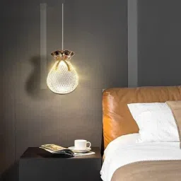 Exclusive LED 1 Potli Shape Light Bundle Gold Finish Crystal Bedside Pendants Ceiling Lamp-image-11