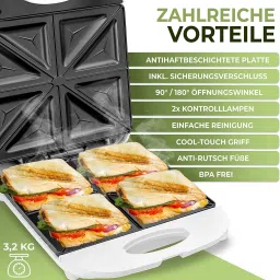 vbm Sandwich Maker Panini Press Grill with Nonstick Plates, Double-Sided Heating Toast image 2