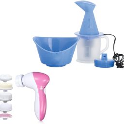 WIB 3 IN 1 Steamer Vaporizer With 5 in 1 Beauty Face Massager Personal Care Appliance Combo-0