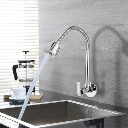 Desire (Brass) Kitchen Sink Spray Spout Flexible Cock with Flange Pillar Tap Faucet-picture-18