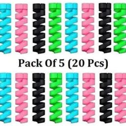 CYBRID Mix Spiral Cable Protectors for USB Charger Cable - Multicolored 20pcs Cable Protector-5