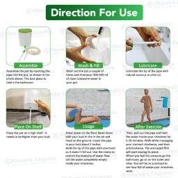 jetflon Enema PVC can/Kit for Home use with user Manual with Capacity 1500ml Cathode Ray Tube image 2