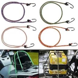 vivid 3 Pcs High Strength Elastic Nylon Rope/Luggage Strap Tying Rope with Hooks Multicolor image 3