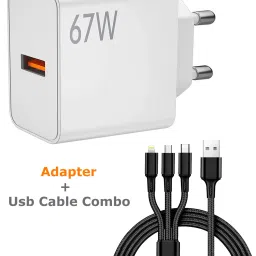 Retail Infinity 3-in-1 3AMP Fast Charging cable with 67Watt Fast Adapter Combo Cable Protector-image-7