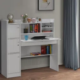 Versa White Engineered Wood Office Table-21