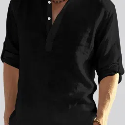 Men Solid Cotton Blend Straight Kurta-image-62