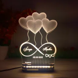 3D LED Table Lamp Heart Shape Customized Name Lamp for Couple Gift Table Lamp-5