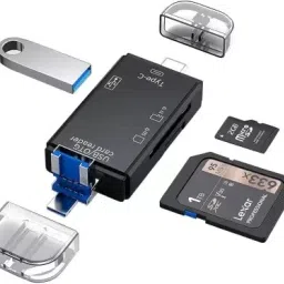 TECHGEAR 6 in 1 with SD, USB Type C, USB 3.0 & Micro USB for Memory Card Card Reader-49