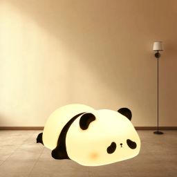 Rechargeable Sleeping Panda Night Light, Touch Silicone Lamp Gift for Kids D154 Night Lamp-image-1