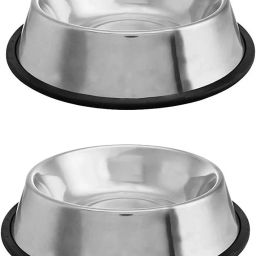 Pet Feeding Bowls for Dog with Anti Skid 2 Pack Silver Plated, Stainless Steel Pet Bowl-28