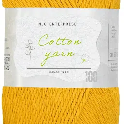 Cotton Delight mustard yellow 100 gms 100% Cotton Ball Hand knitting Cotton Yarn-image-85