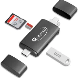 QUANTUM 3 in 1 OTG and Hub with Type-C, USB & Micro Ports Card Reader-1