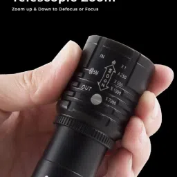 akr Long Range Rechargeable ZOOMABLE METAL TORCH)5 Modes Flashlight, Super Bright 4 hrs Torch Emergency Light image 2