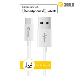 Inbase Type A 2-Port Fast Charger (Type A to Type C Cable, Multiple Protection, White) image 4