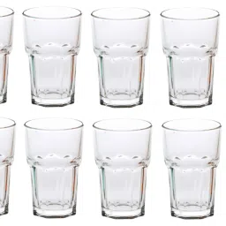 Bottle & 12 Glass Serving Lemon Set, Orange, Clear, Glass - A455 Jug Glass Set-image-49