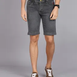 Solid Men Denim Grey Denim Shorts-picture-14